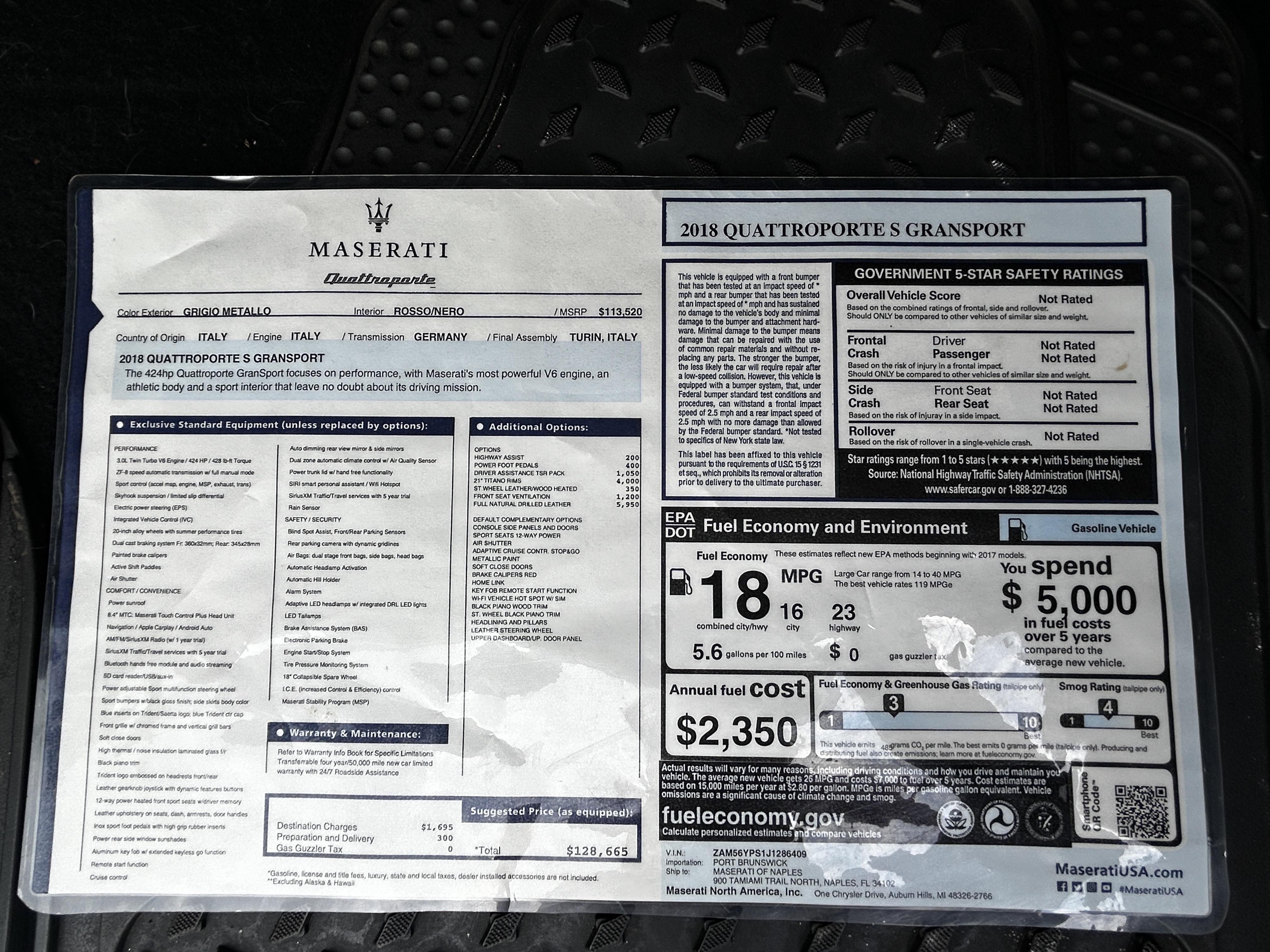 Used 2018 Maserati Quattroporte S GranSport RWD image 4