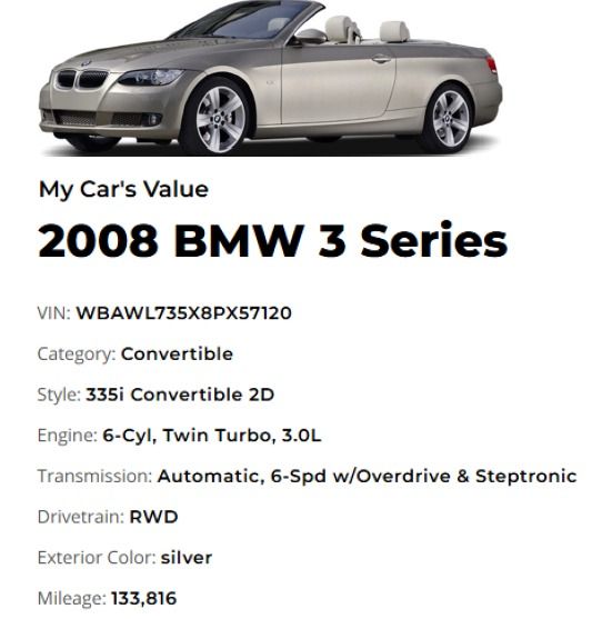 Used 2008 BMW 335i Convertible RWD image 2