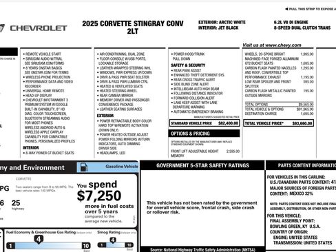 Used 2025 Chevrolet Corvette Stingray Preferred Conv w/ 2LT image 15