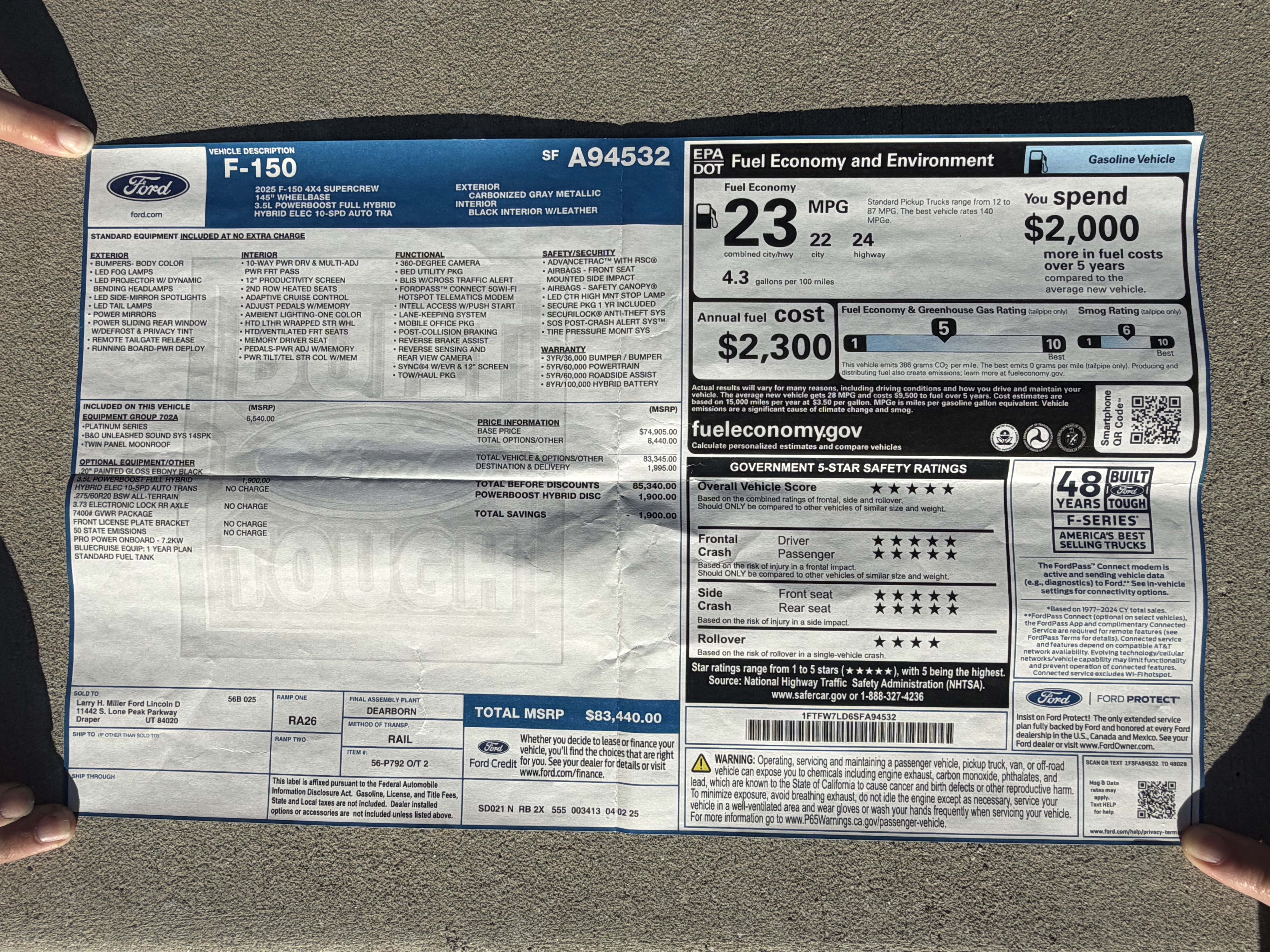 Used 2025 Ford F150 Platinum w/ Equipment Group 702A High AWD/4WD image 11