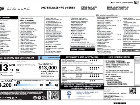 Used 2023 Cadillac Escalade V w/ LPO, ONYX Package image 2