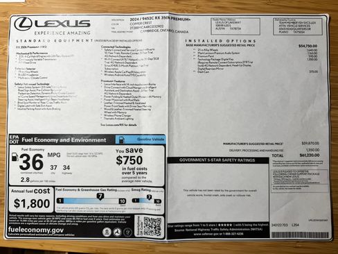 Used 2024 Lexus RX 350h image 30