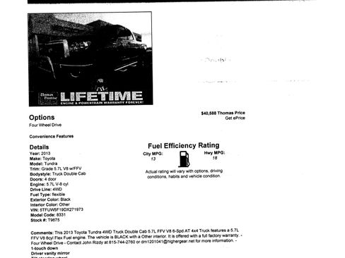 Used 2013 Toyota Tundra SR5 w/ SR5 Pkg image 30