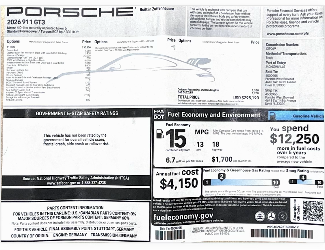 Used 2026 Porsche 911 GT3 RWD image 28