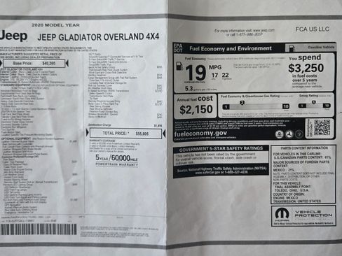 Used 2020 Jeep Gladiator Overland image 9