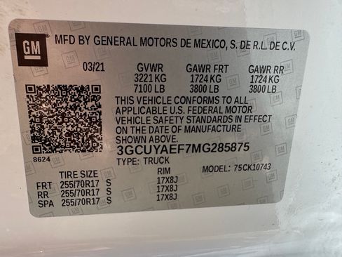Used 2021 Chevrolet Silverado 1500 W/T w/ WT Value Package AWD/4WD image 30