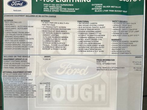Used 2023 Ford F150 Lightning Lariat w/ Equipment Group 511A High image 17
