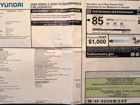 Used 2026 Hyundai Ioniq 9 Calligraphy image 2