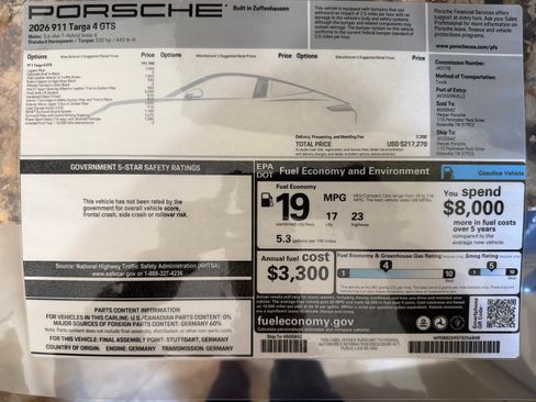 Used 2026 Porsche 911 Targa 4 GTS AWD/4WD image 8