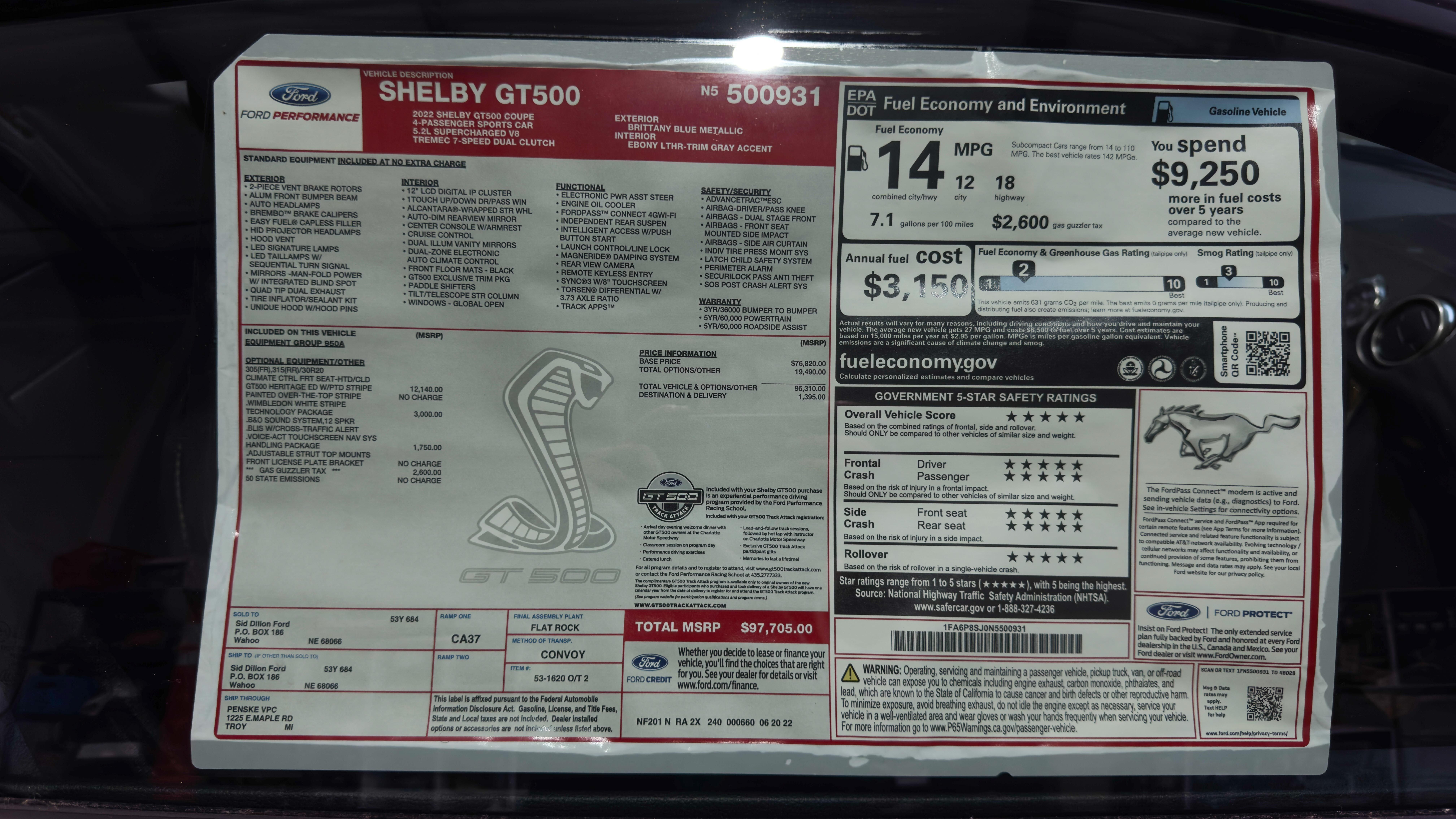 Used 2022 Ford Mustang Shelby GT500 RWD image 31