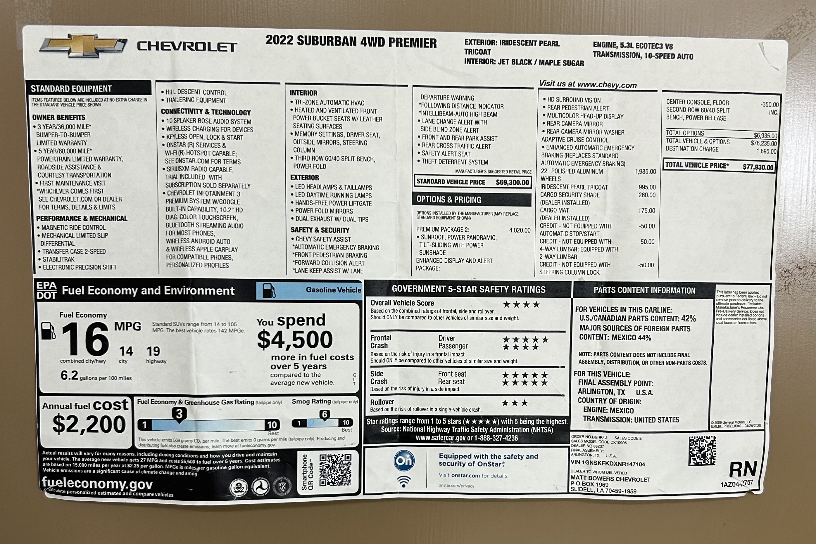 Used 2022 Chevrolet Suburban Premier w/ Premium Package 2 AWD/4WD image 19
