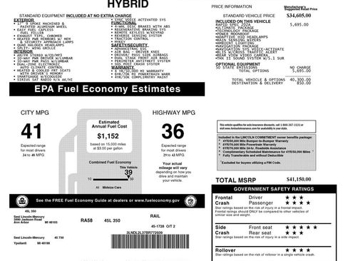 Used 2011 Lincoln MKZ Hybrid w/ 202A Rapid Spec Order Code image 21