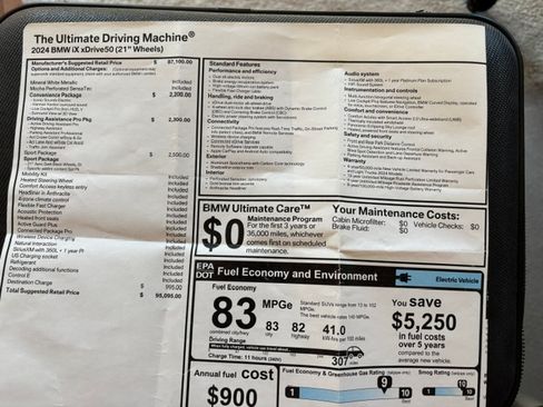 Used 2024 BMW iX xDrive50 w/ Sport Package image 19