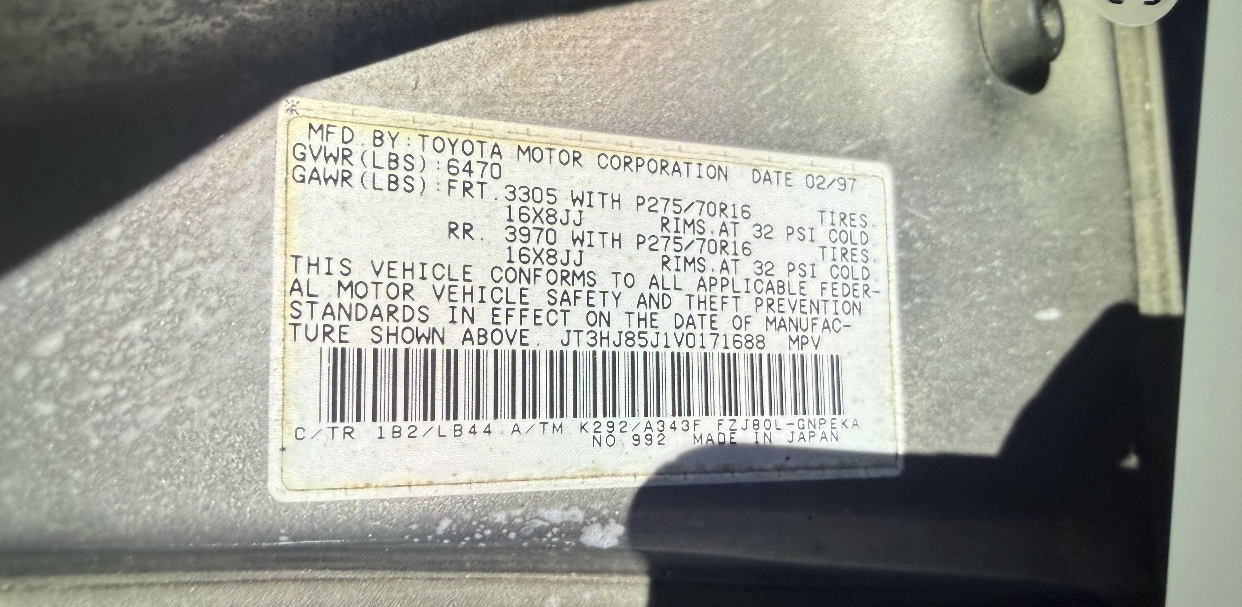 Used 1997 Toyota Land Cruiser AWD/4WD image 16