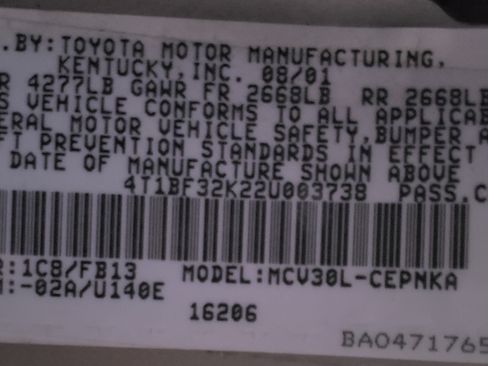 Used 2002 Toyota Camry LE image 9