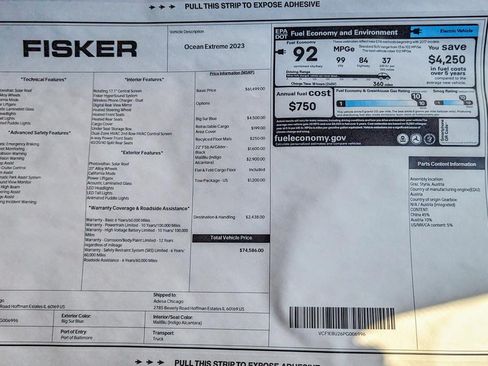 Used 2023 Fisker Ocean Extreme image 8