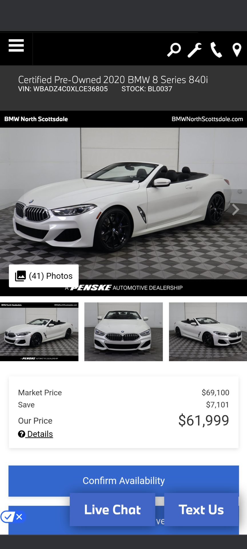 Used 2020 BMW 840i xDrive Convertible w/ M Sport Package AWD/4WD image 12