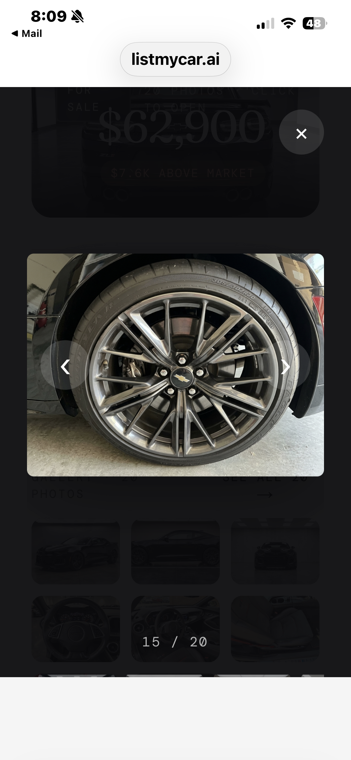 Used 2019 Chevrolet Camaro ZL1 w/ LPO, ZL1 Protection Package RWD image 6