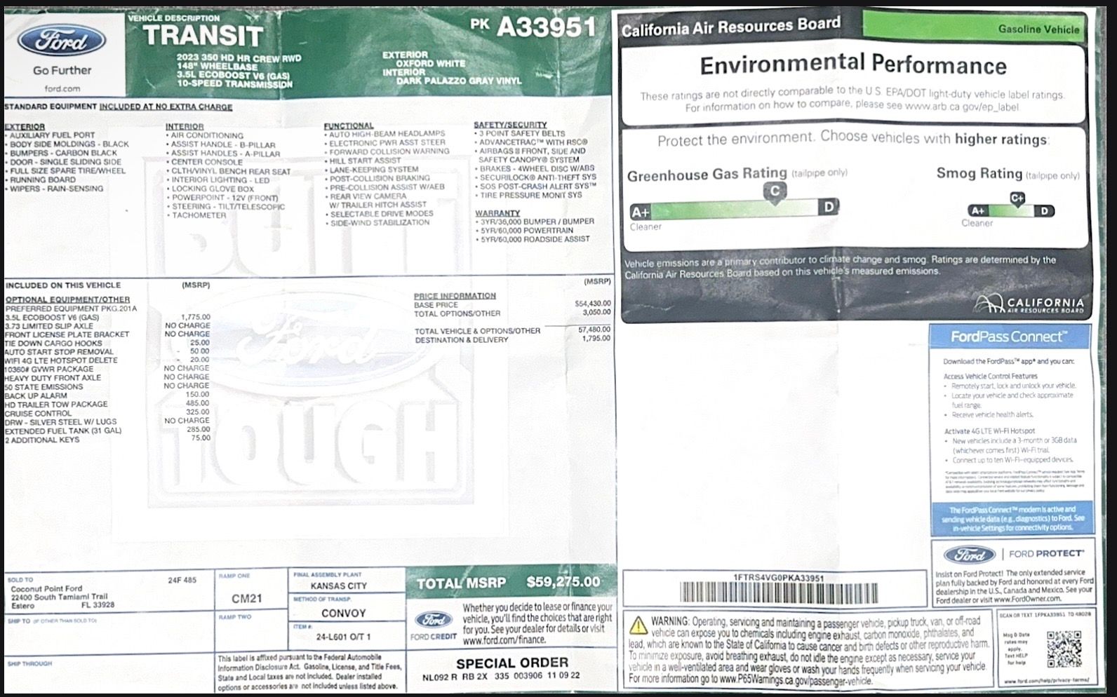 Used 2023 Ford Transit 350 148 High Roof Extended DRW RWD image 9