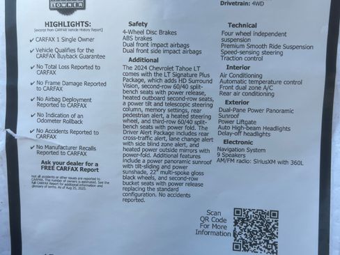 Used 2024 Chevrolet Tahoe LT w/ LT Signature Plus Package image 12