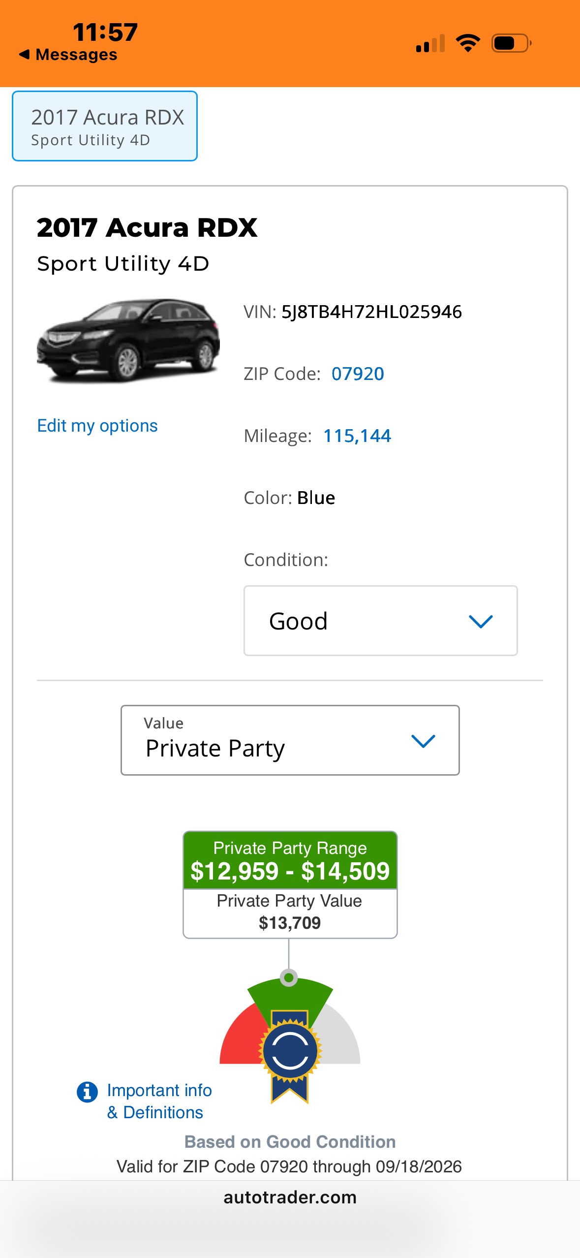Used 2017 Acura RDX w/ Advance Package AWD/4WD image 5