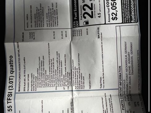 Used 2019 Audi A8 L 3.0T w/ Executive Package image 8