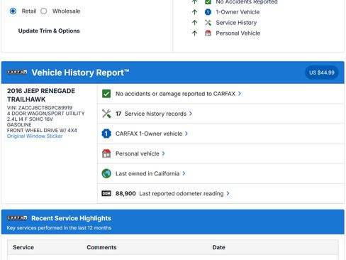 Used 2016 Jeep Renegade Trailhawk image 2