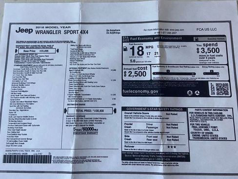 Used 2016 Jeep Wrangler Sport w/ Quick Order Package 24S image 5