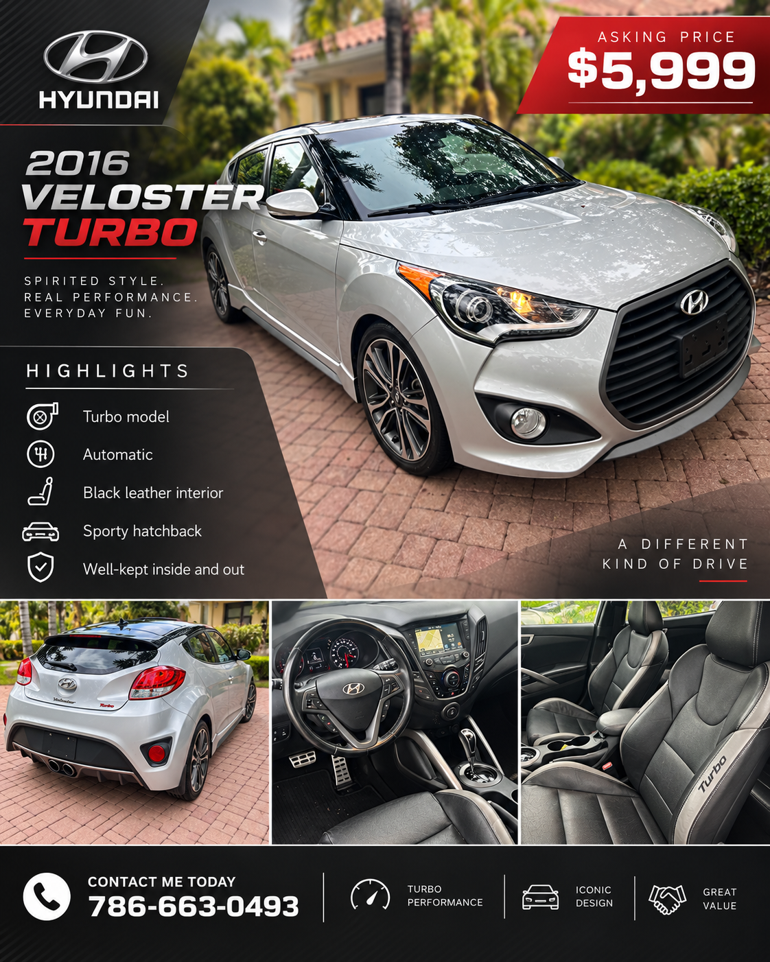 Used 2016 Hyundai Veloster Turbo w/ Option Group 04 FWD image 6