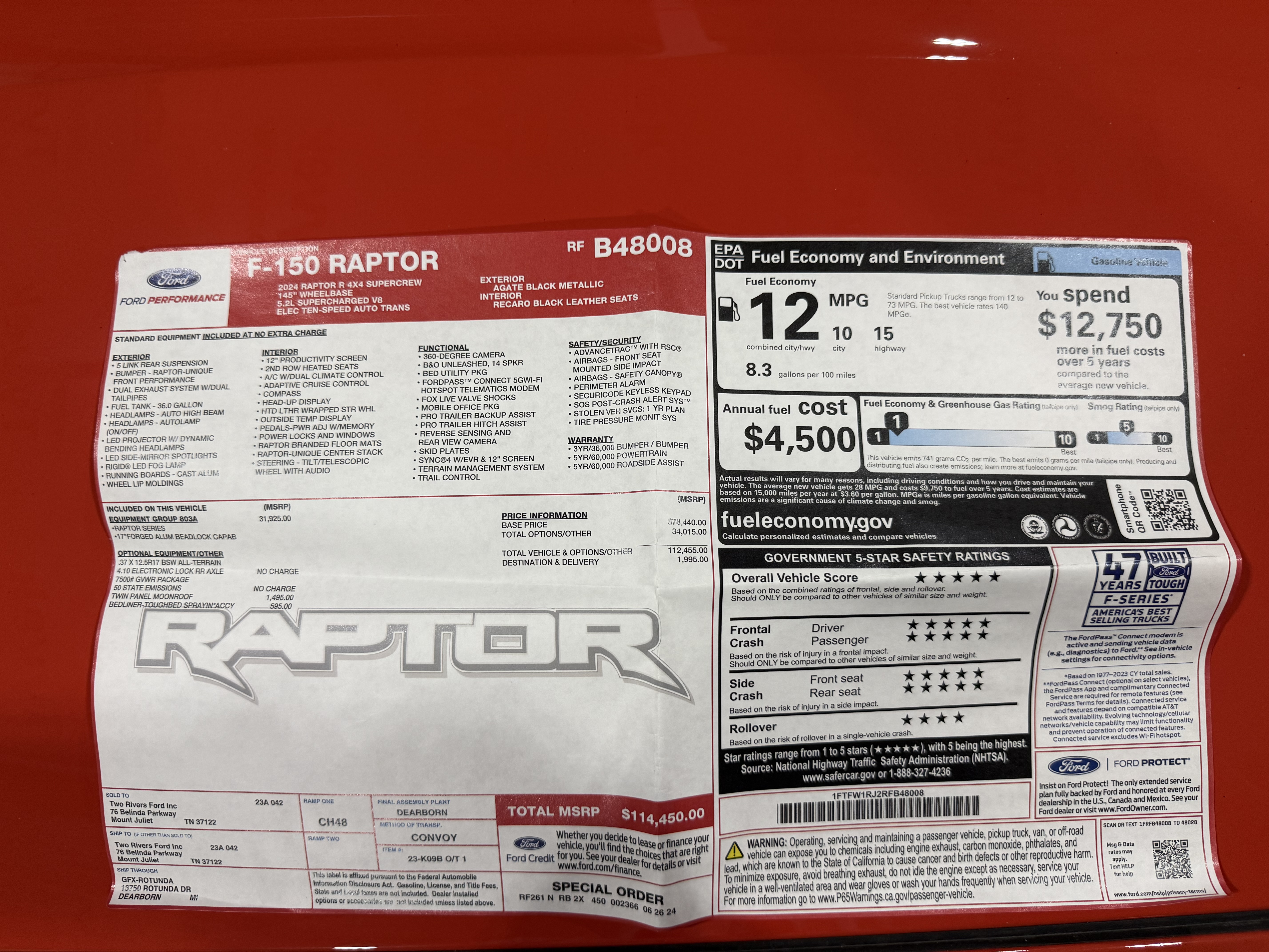 Used 2024 Ford F150 Raptor w/ Equipment Group 803A Raptor R AWD/4WD image 11