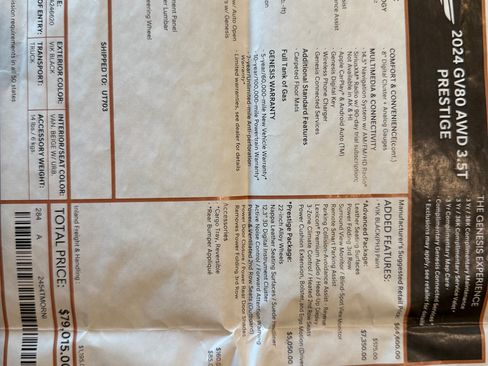 Used 2024 Genesis GV80 3.5T w/ Prestige Package image 21