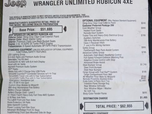 Used 2021 Jeep Wrangler Unlimited Rubicon 4xe w/ Steel Bumper Group image 28