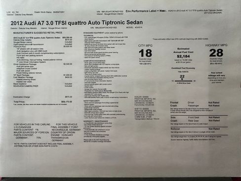 Used 2012 Audi A7 3.0T Premium AWD/4WD image 5
