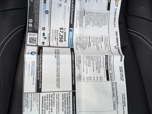 Used 2025 Chevrolet Corvette Stingray Coupe w/ Battery Protection Package RWD image 15