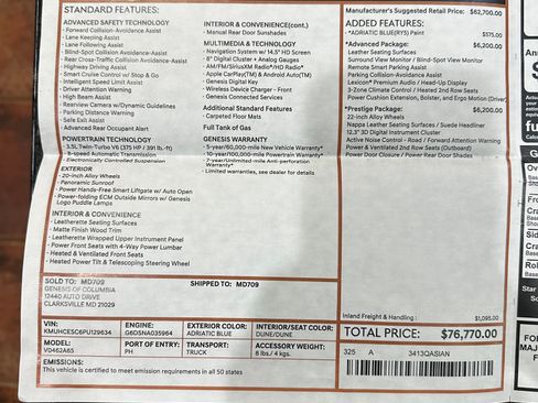 Used 2023 Genesis GV80 3.5T w/ Prestige Package image 19