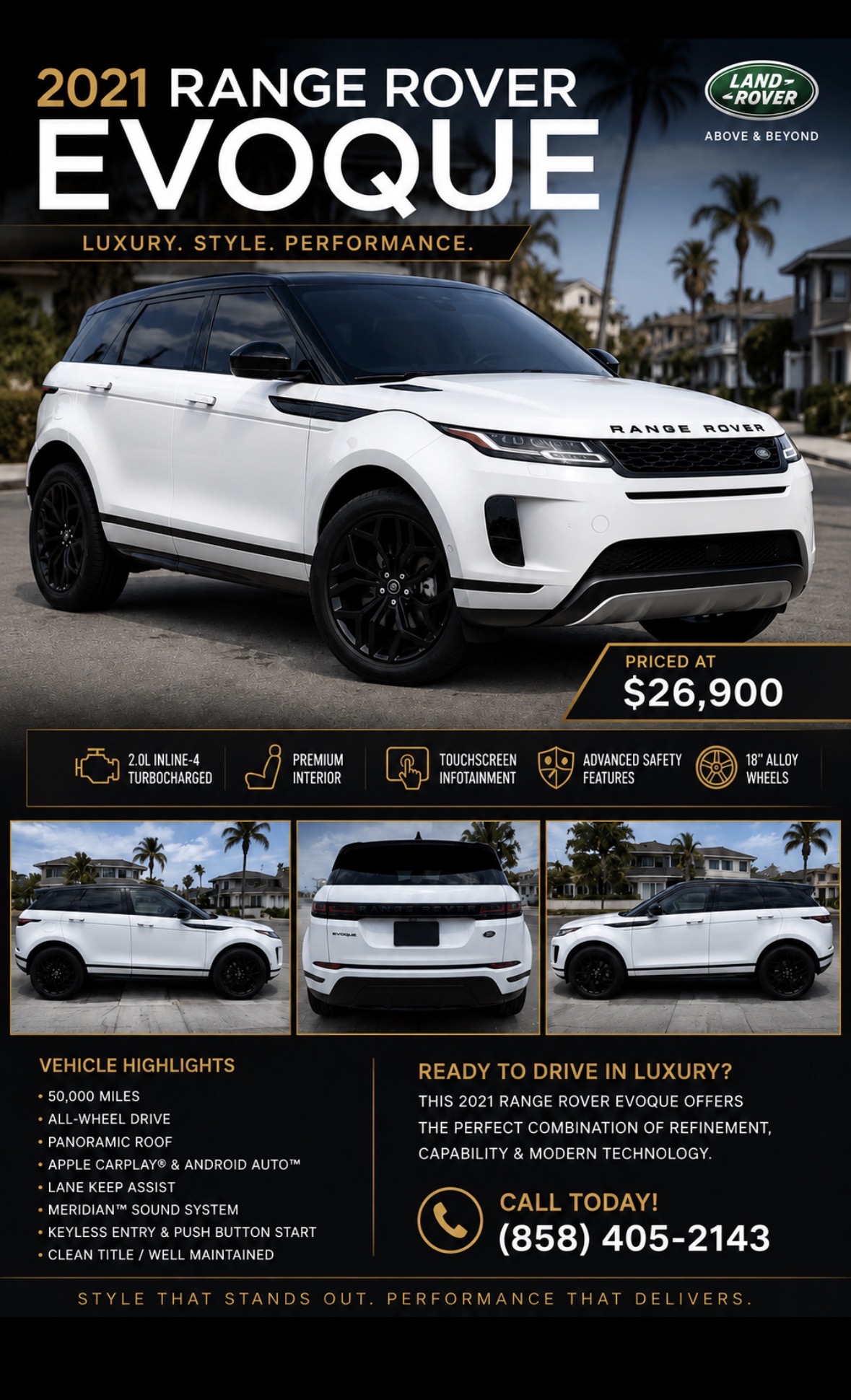 Used 2021 Land Rover Range Rover Evoque S AWD/4WD image 1