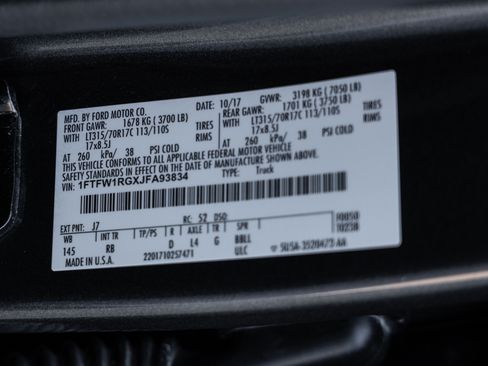 Used 2018 Ford F150 Raptor w/ Equipment Group 802A Luxury image 32