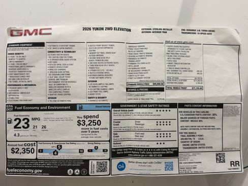 Used 2026 GMC Yukon Elevation RWD image 13