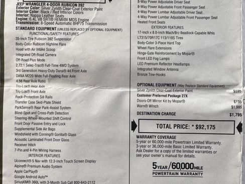 Used 2024 Jeep Wrangler Unlimited Rubicon 392 image 16