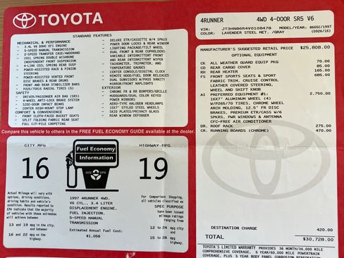 Used 1997 Toyota 4Runner SR5 image 9