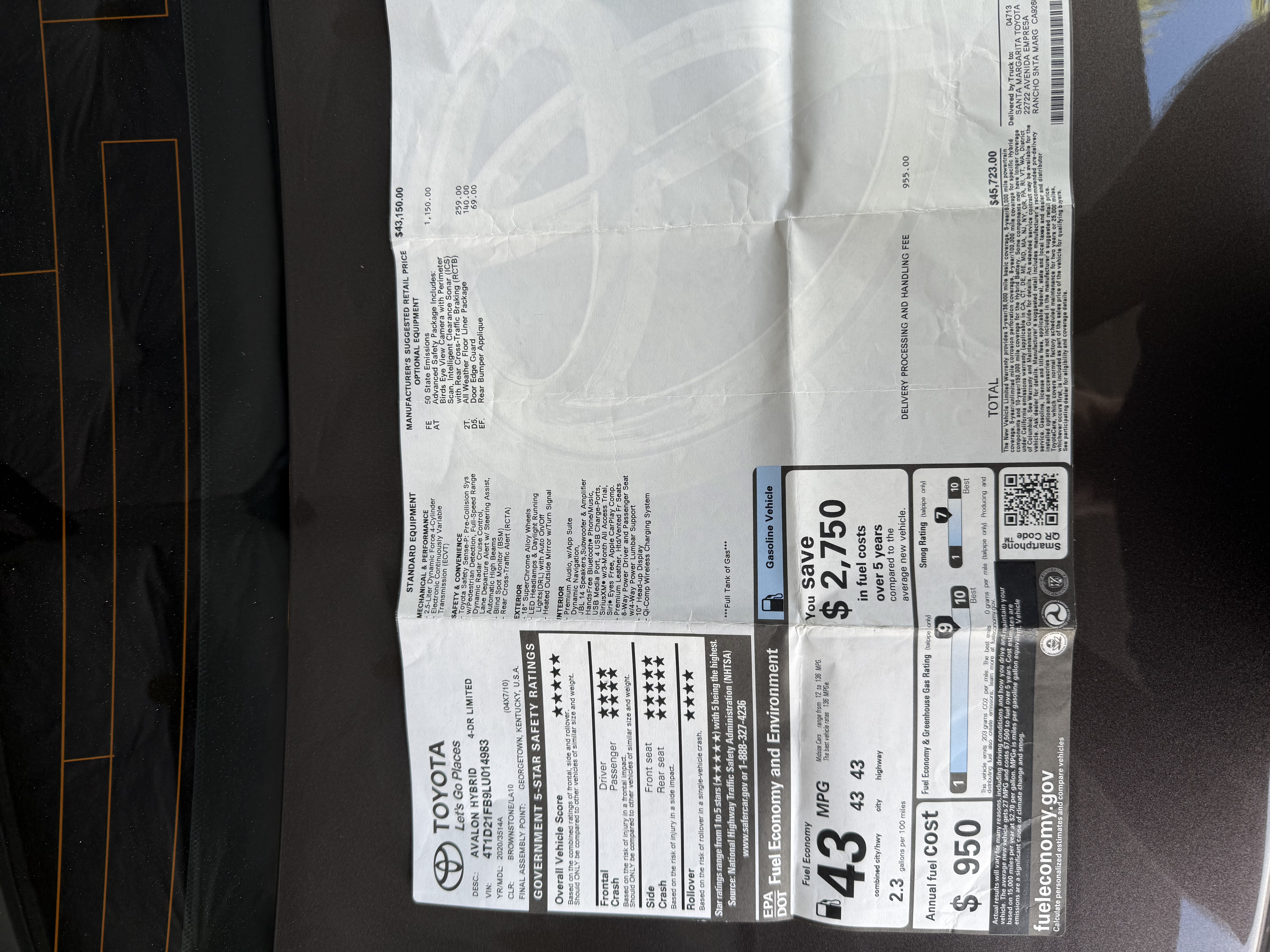 Used 2020 Toyota Avalon Limited w/ Advanced Safety Package FWD image 11