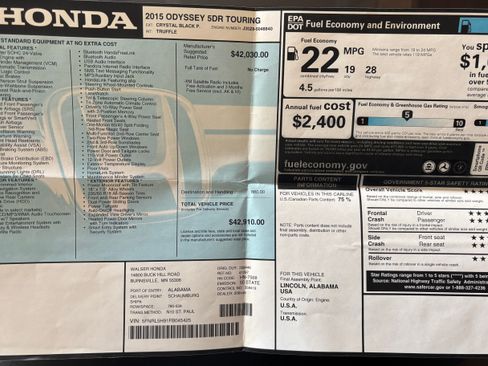 Used 2015 Honda Odyssey Touring image 19