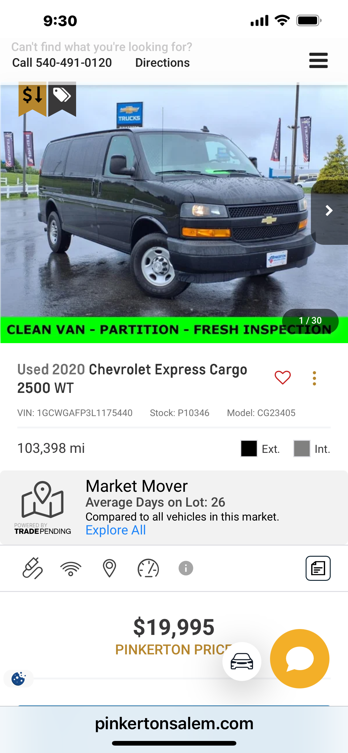 Used 2020 Chevrolet Express 2500 w/ Driver Convenience Package RWD image 10