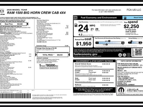 Used 2020 RAM 1500 Big Horn AWD/4WD image 4