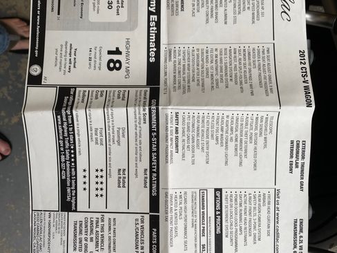 Used 2012 Cadillac CTS V w/ Wood Trim Package image 10