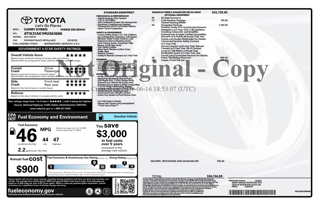 Used 2021 Toyota Camry XSE w/ Navigation Upgrade Package FWD image 5