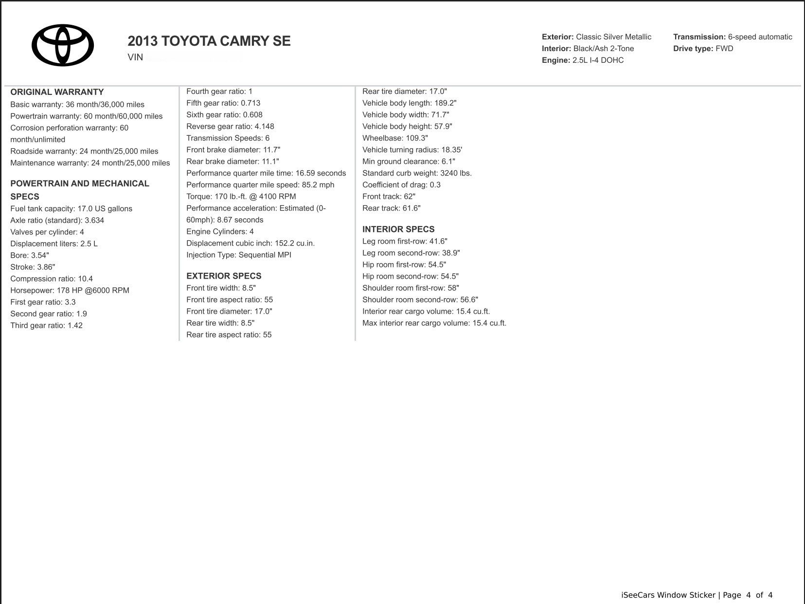 Used 2013 Toyota Camry SE w/ Leather Pkg FWD image 28