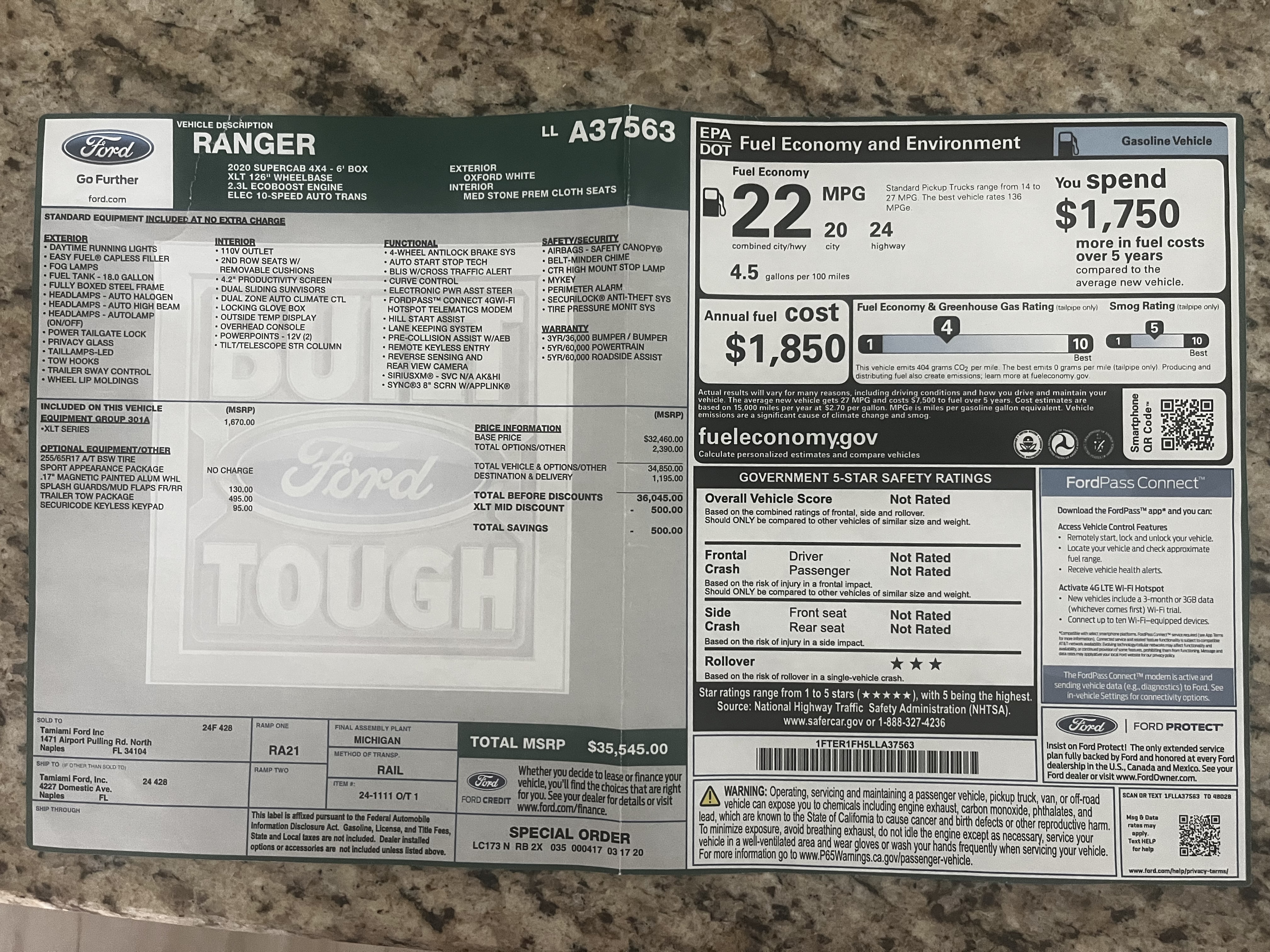 Used 2020 Ford Ranger XLT w/ Equipment Group 301A Mid AWD/4WD image 16