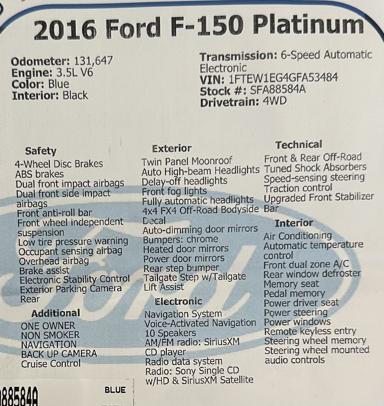 Used 2016 Ford F150 Platinum w/ Equipment Group 701A Luxury AWD/4WD image 17