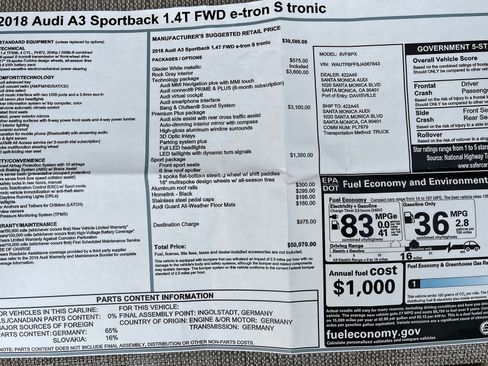 Used 2018 Audi A3 e-tron Premium Plus w/ Technology Package image 32